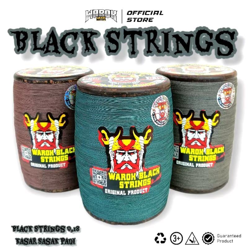 Gelasan Matot Warok BLACK STRINGS 6000yard Bahan Hitam import 0,22 Kasar Sasak Tajam Spesial Tournament