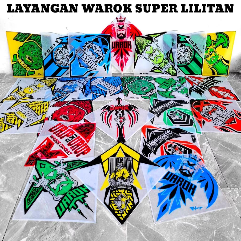 Layangan Sukhoi Warok Super Lilitan Sablon 2 Warna Bambu PETUNG Untuk Daily Manuver Mantap Untuk Main Tarik , Ulur Dan Jepret