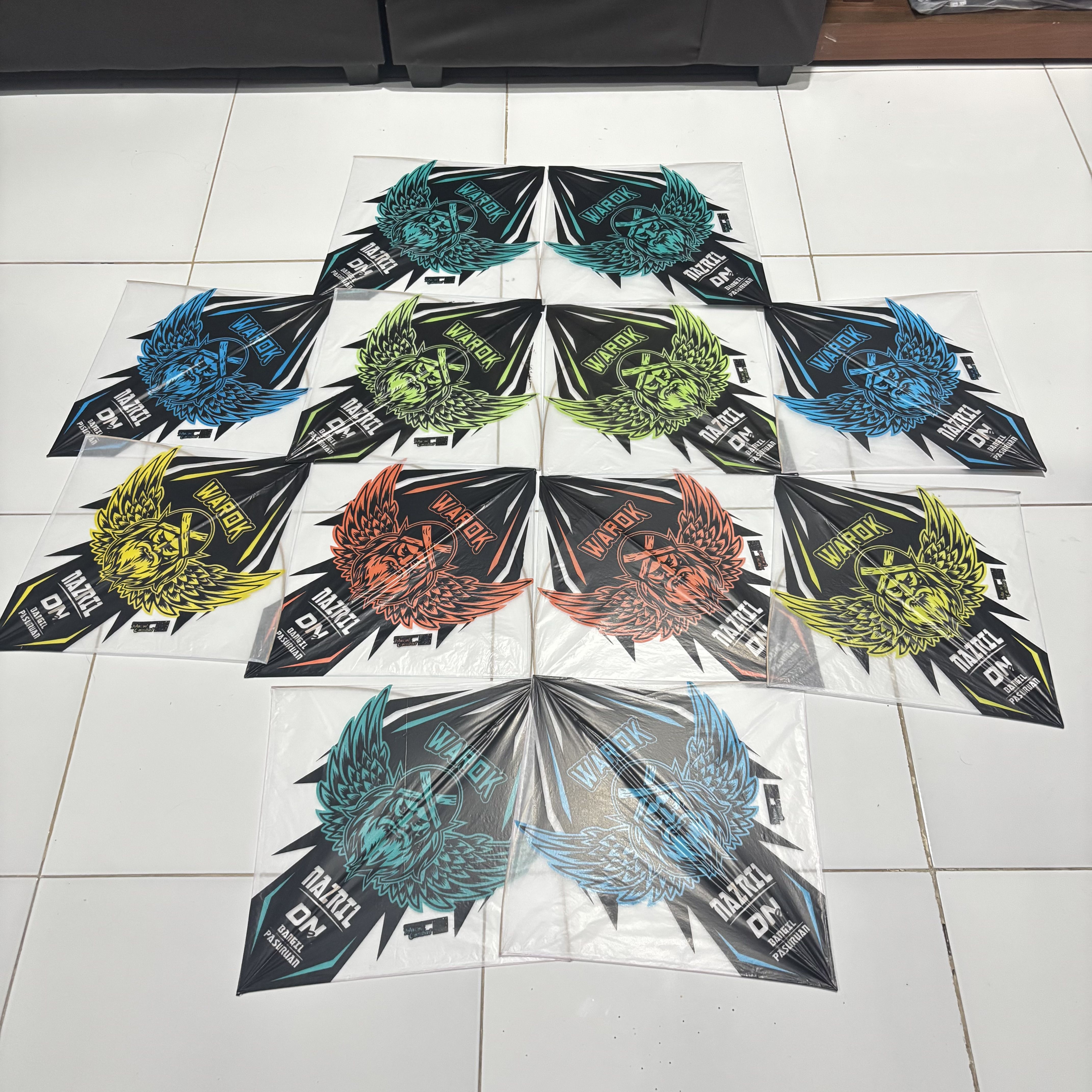 (50PCS) Layangan Sukhoi WAROK DNC Super Lilitan  Bambu PETUNG Sablon 2 Warna Stabilo Untuk Main Tarik Ulur Dan Jepret