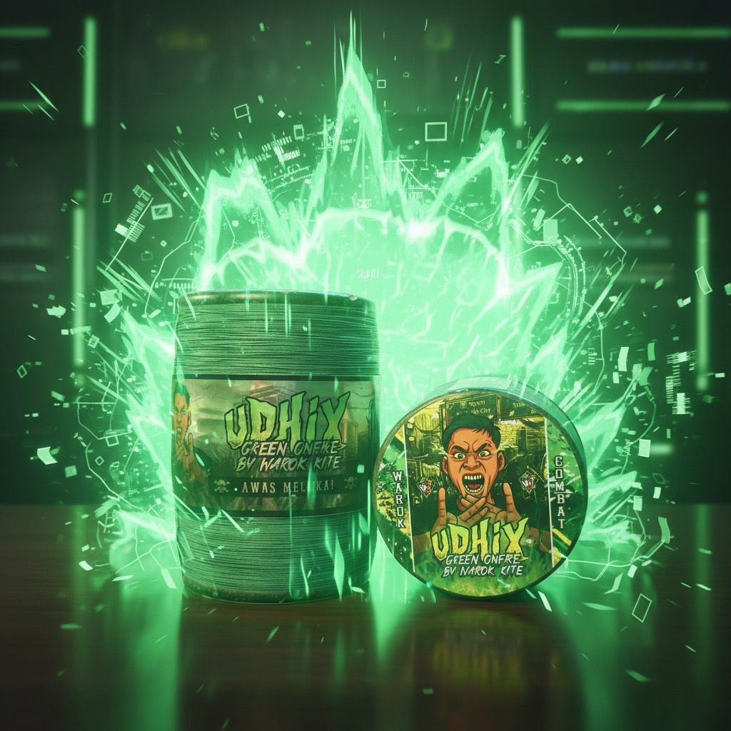 Gelasan Matot Warok UDHIX GREEN ONFIRE 6000yard uk0,23 Bahan Hijau Kejam Import Halus Berasa Tajam Spesial Daily And Tournament