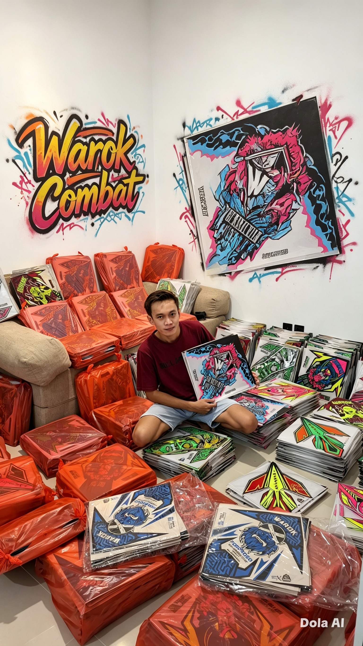 Layangan Sukhoi Warok Motif Gen Z Super Lilitan Sablon Stabilo 2 Warna Bambu PETUNG Cocok Untuk Main Tarik Ulur Dan J