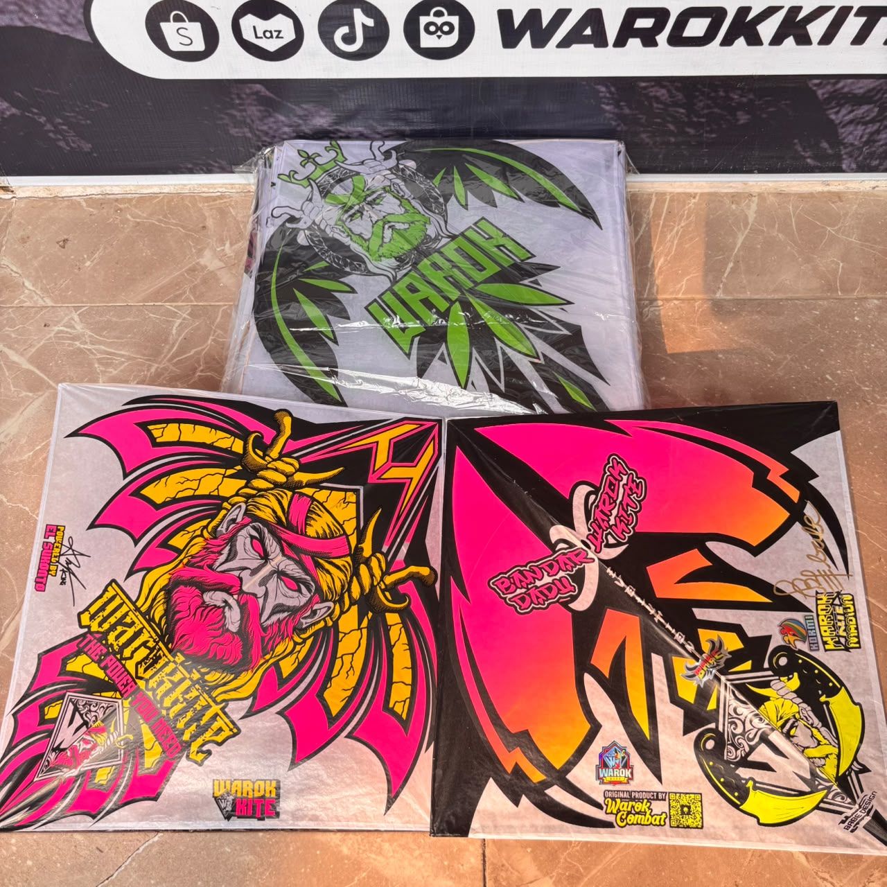 (BONUS BANDAR DADU X EL SUKONTO PINK KUNING)Layangan Sukhoi Warok Super Lilitan Sablon 2 WARNA Untuk Daily Manuver Mantap Untuk Main Tarik , Ulur Dan