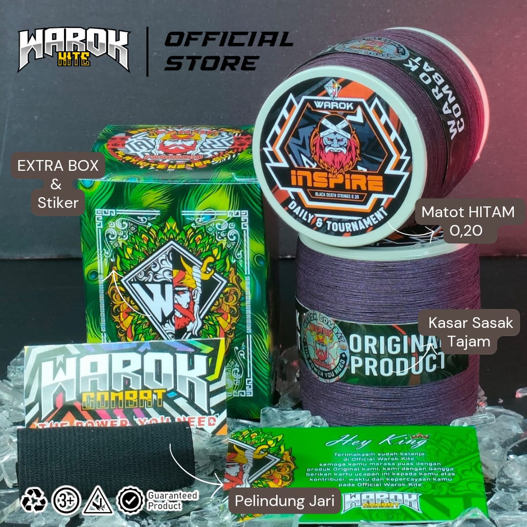 Gelasan Warok INSPIRE 1600yard Matot bahan Hitam Import Kasar Sasak Padi Tajam Spesial Tournament