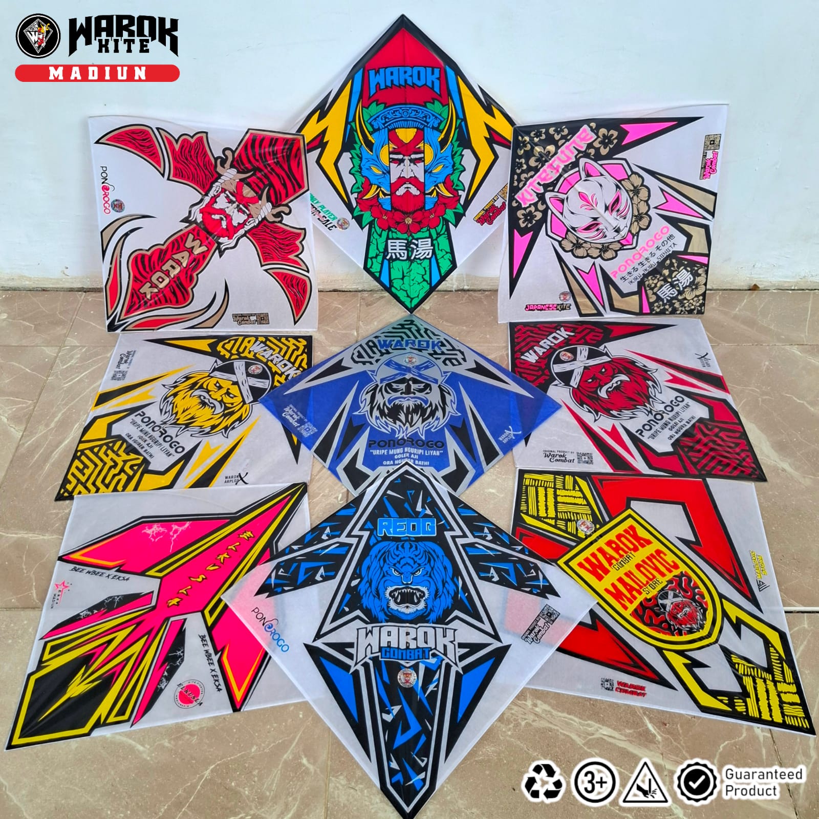 (10 PCS) Layangan Tournament Warok MOTIF MIX Spesial Edition