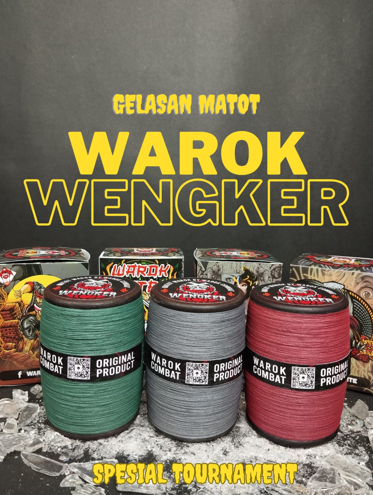 Gelasan Matot Warok WENGKER 6000yard Bahan Putih Import Super Tajam Spesial Tournament