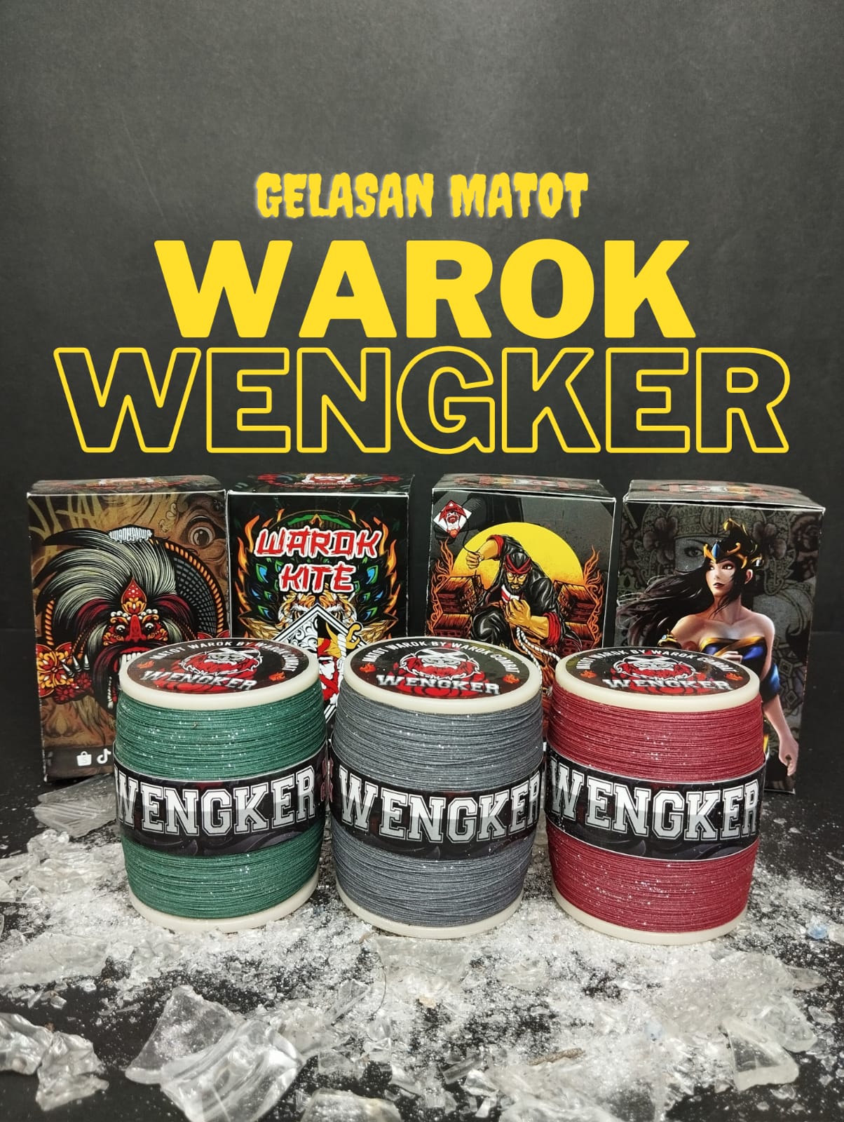 Gelasan Matot Warok WENGKER 2000yard Bahan Putih Import Super Tajam Spesial Tournament